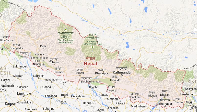 Kaart van Nepal